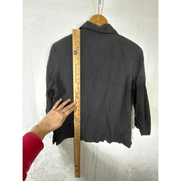 Anna and Frank Button Up Large Black 100% Silk Boxy - Picture 11 of 11